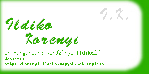 ildiko korenyi business card